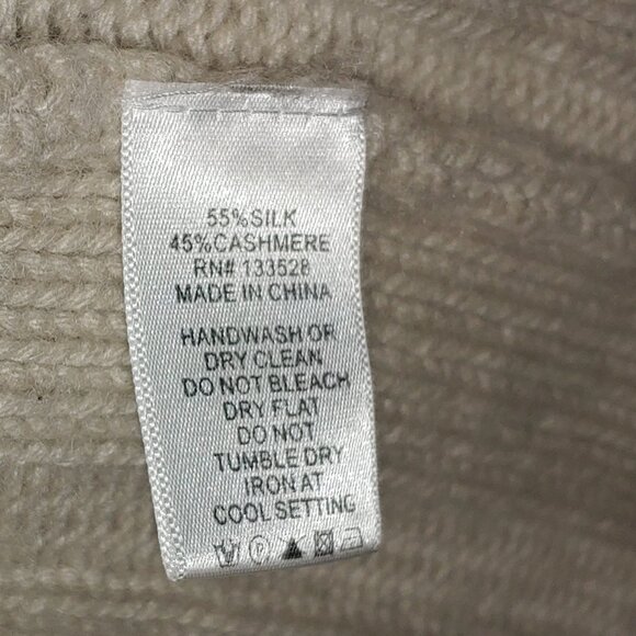 Cashmere Farms Cashmere Silk Blend Chunky Cable Knit Cardigan Sz M Cream - Picture 3 of 7